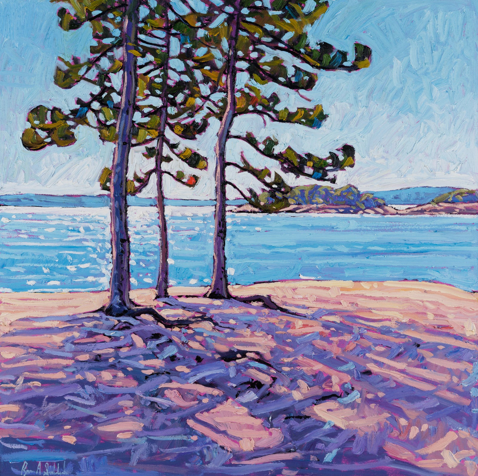 Landscape “Afternoon Hike In Temagami” by Ryan Sobkovich – oil on canvas.