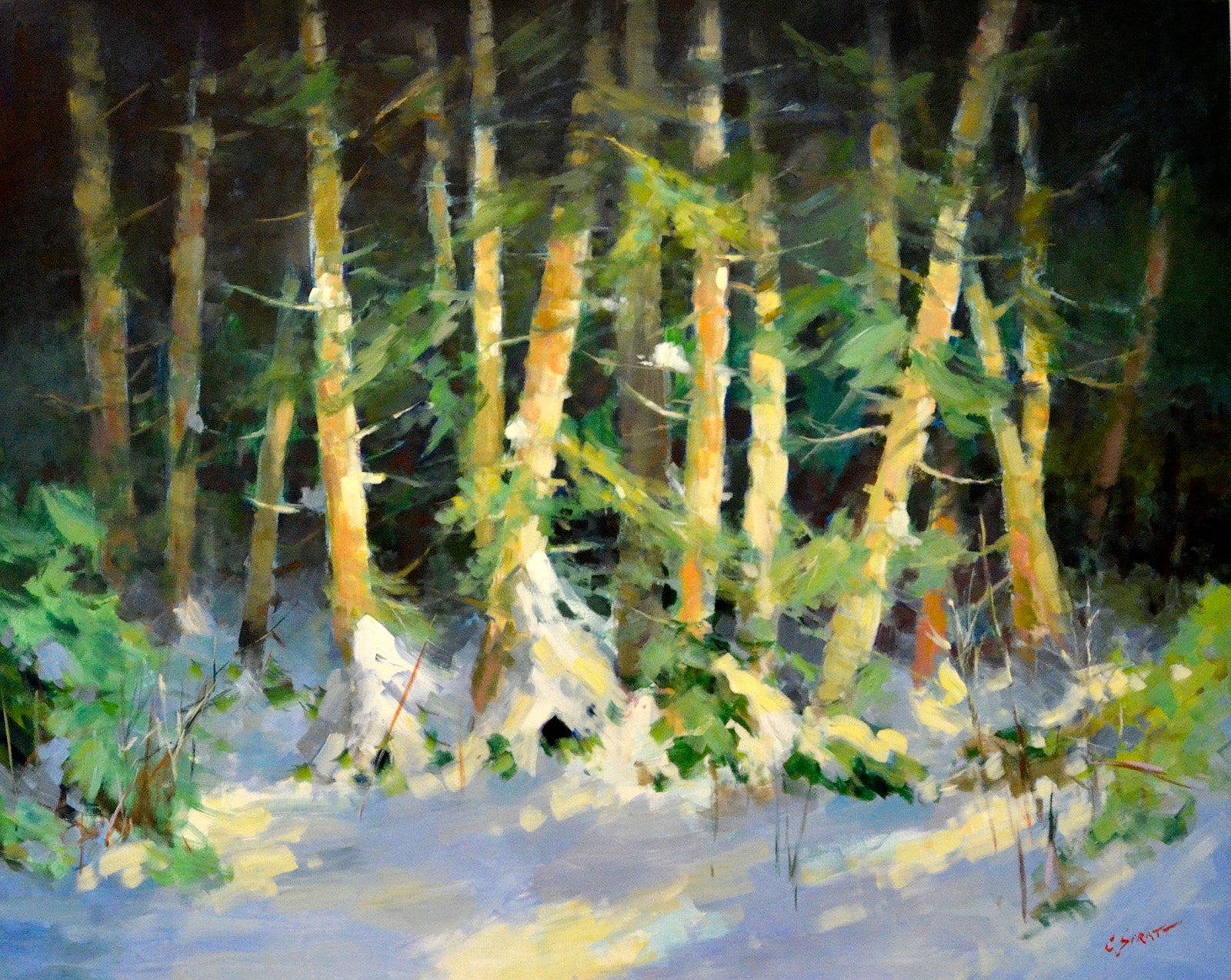 Landscape “Enchanted Forest” by Charles Spratt – acrylic on canvas.