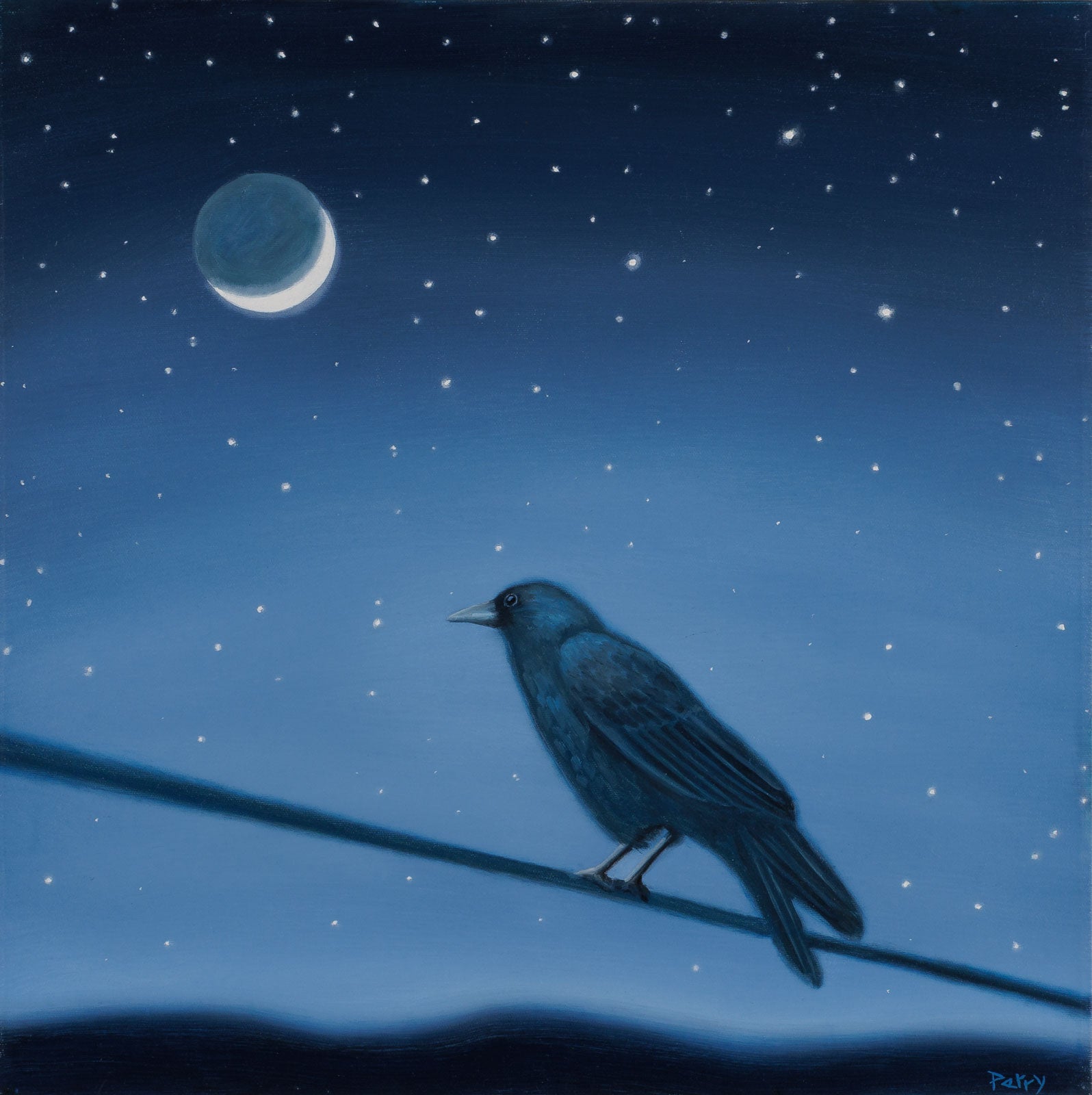 Crow With Moon