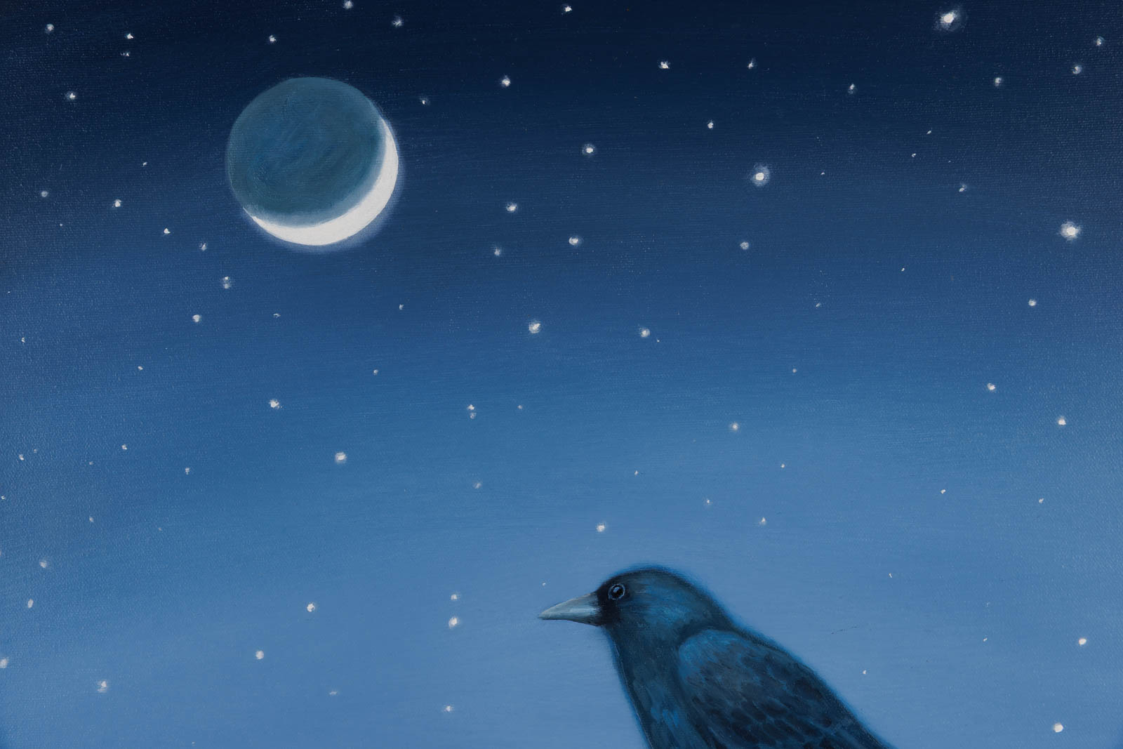 Crow With Moon