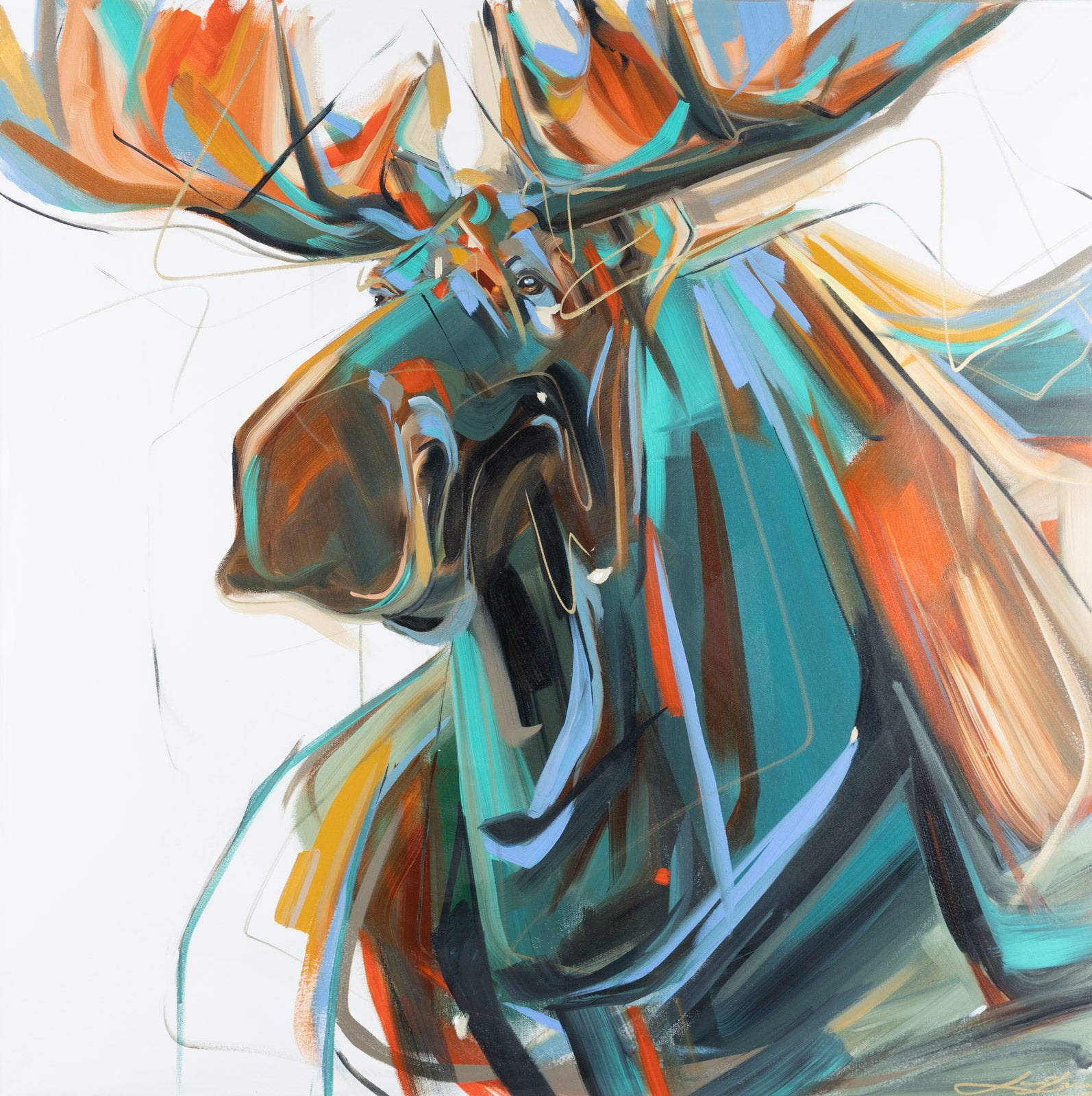 Animals “Stamped” by Laura Stevens – acrylic on canvas.