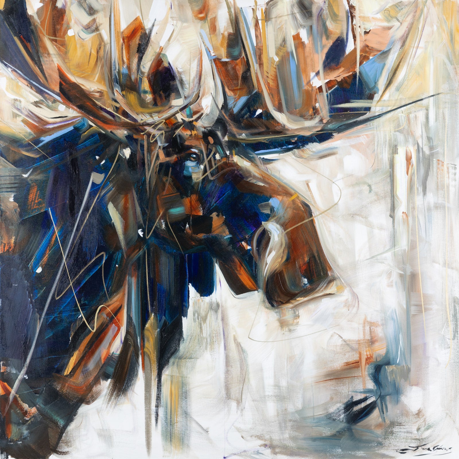 Animals “A Study In Violet” by Laura Stevens – acrylic on canvas.