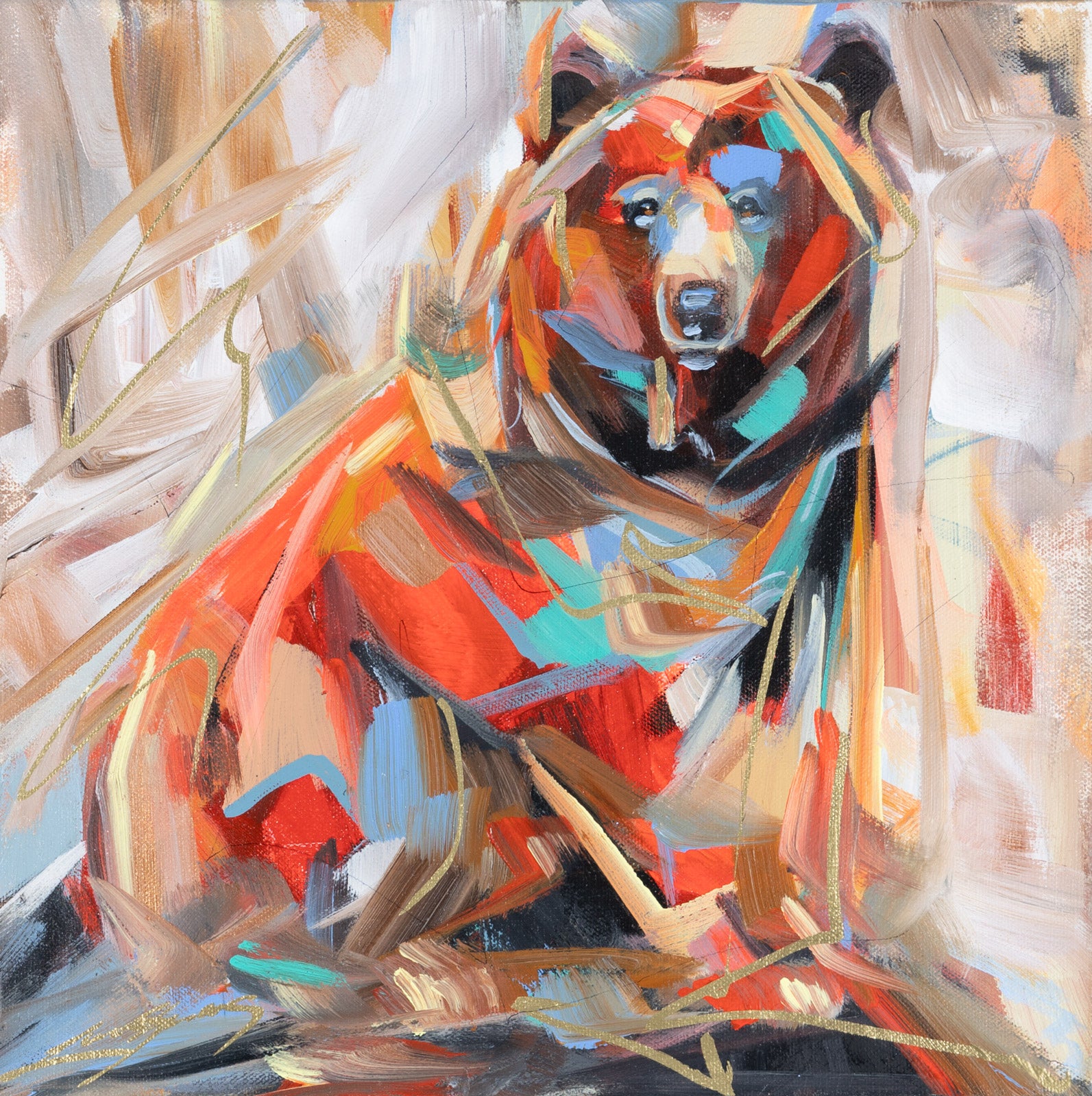 Animals “CrissCross” by Laura Stevens – acrylic on canvas.