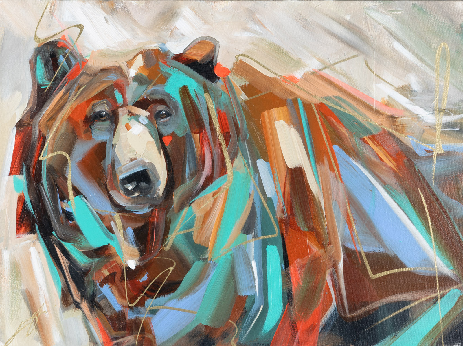 Animals “Sideways Glance” by Laura Stevens – acrylic on canvas.