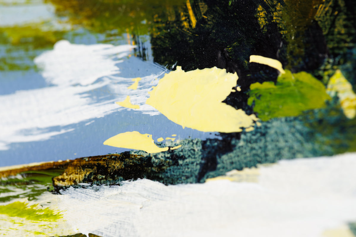 Sacha Barrette, "Alley Day Of Light," detail view, acrylic on canvas