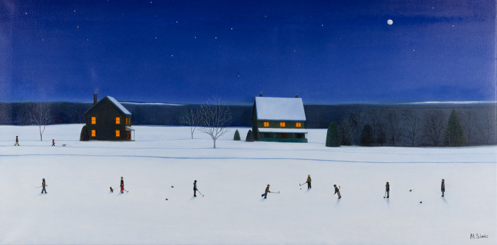 Sports “Canadian Bright Nights” by Momcilo Simic – oil on canvas.
