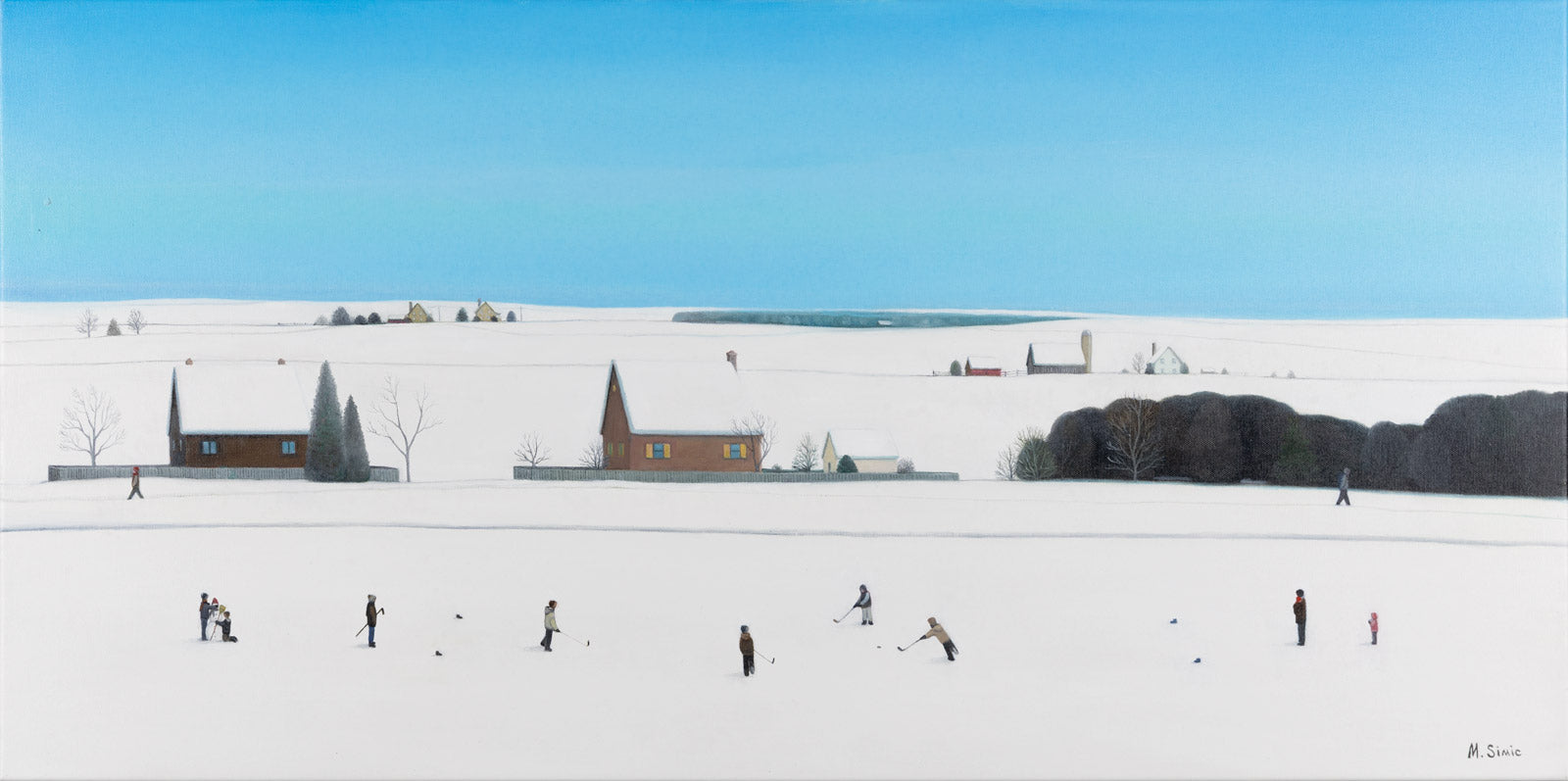 Sports “Happy Winter Time” by Momcilo Simic – oil on canvas.