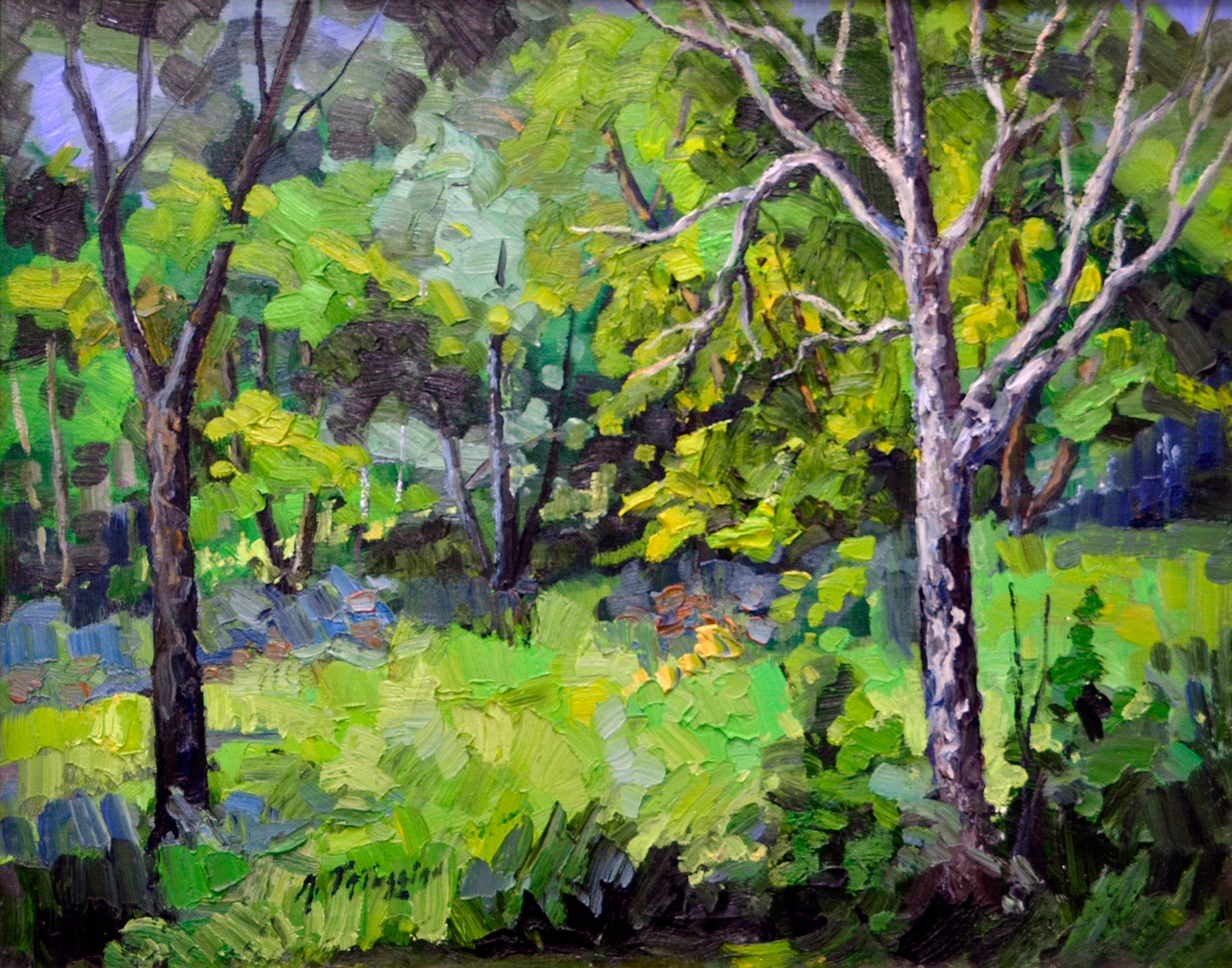 Landscape “Untitled Green Forest” by Armand Tatossian – oil on canvas.
