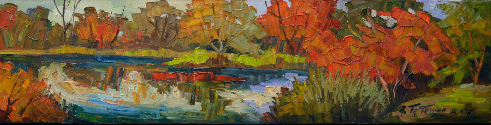 Landscape “Automne” by Armand Tatossian – oil on canvas.