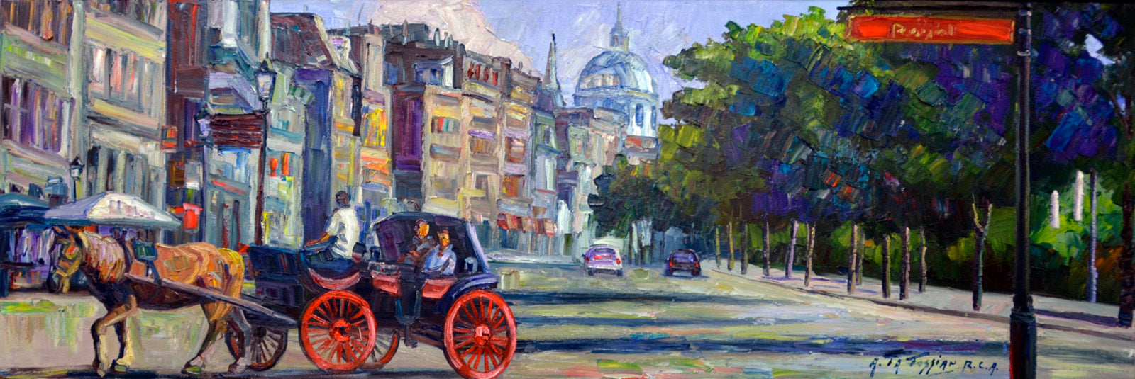 Cityscape “Rue De La Commune” by Armand Tatossian – oil on canvas.