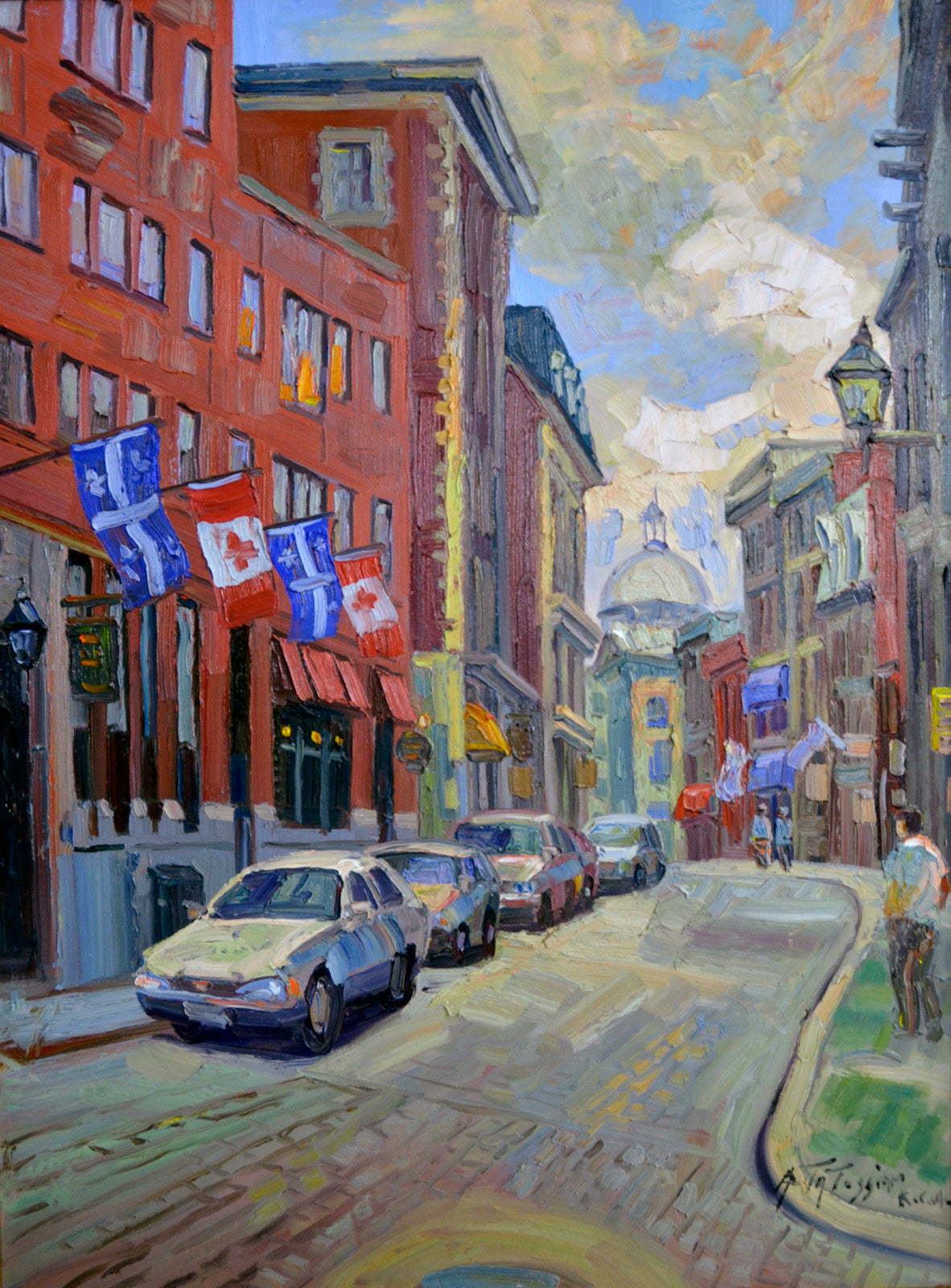 Cityscape “Rue St-Paul” by Armand Tatossian – oil on canvas.