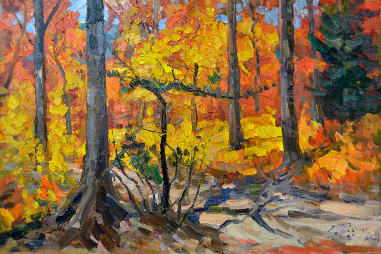 Landscape “Journee D'Automne” by Armand Tatossian – oil on canvas.
