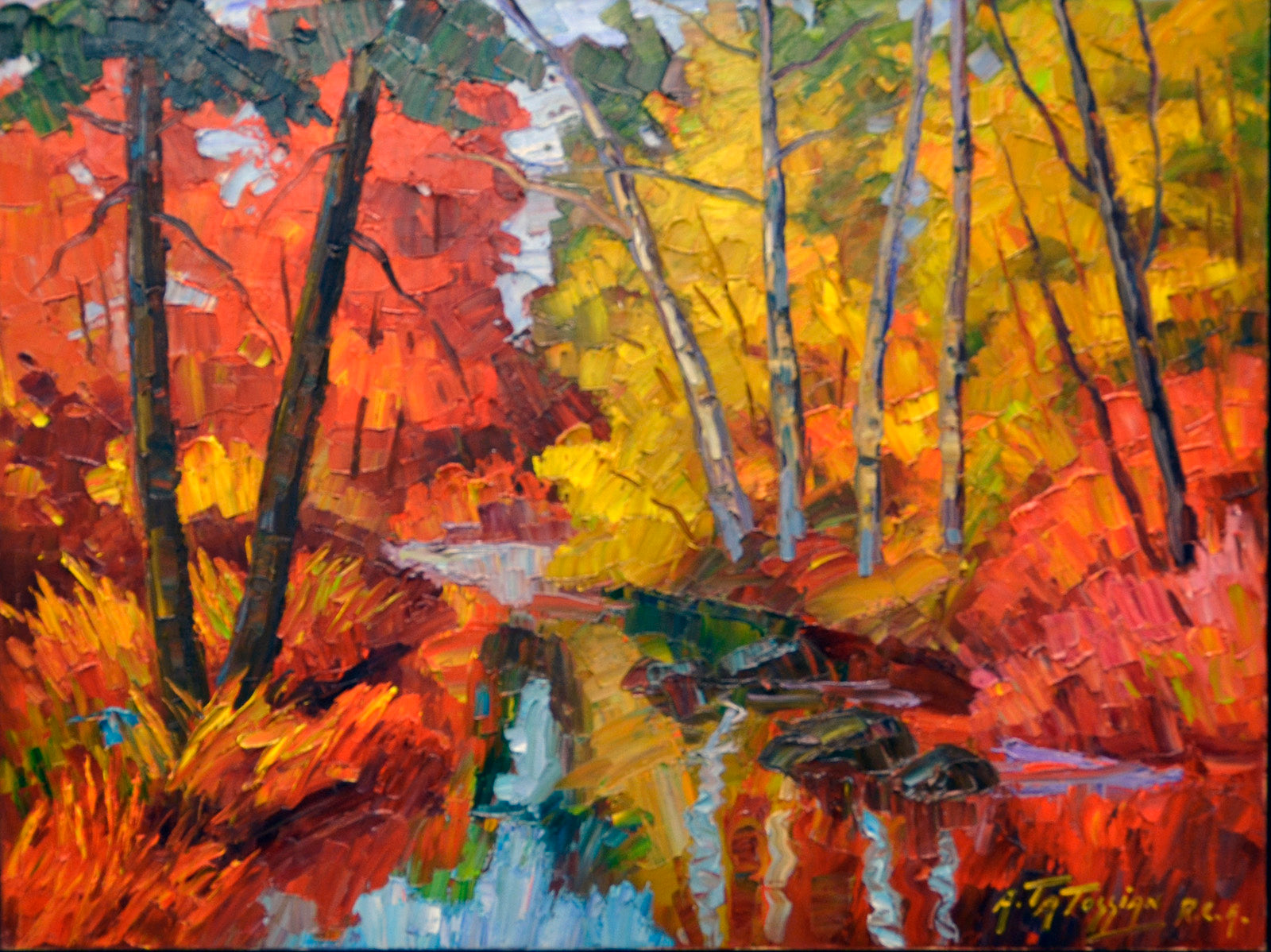 Landscape “Automne” by Armand Tatossian – oil on canvas.