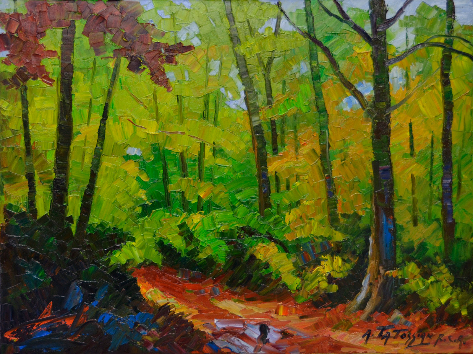 Landscape “Un Touche d'Automne” by Armand Tatossian – oil on canvas.