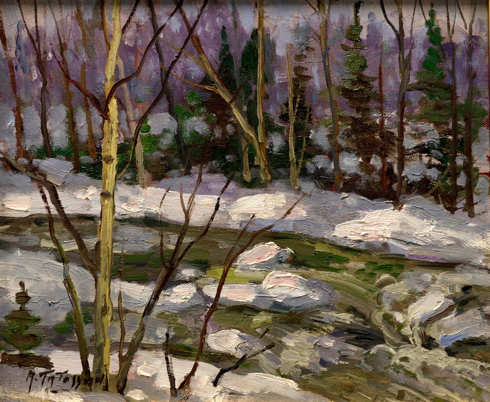 Landscape “Lac Megantic” by Armand Tatossian – oil on canvas.