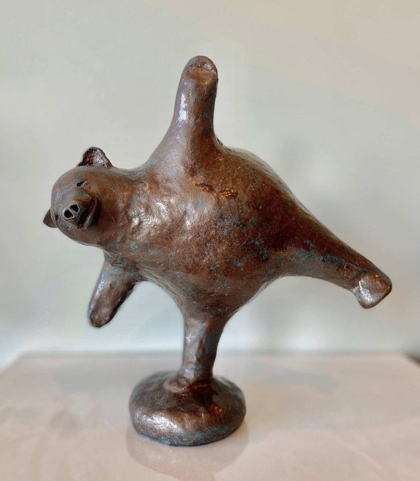 Animals “Halfmoon Pose” by Karin Taylor – wood cellulose.