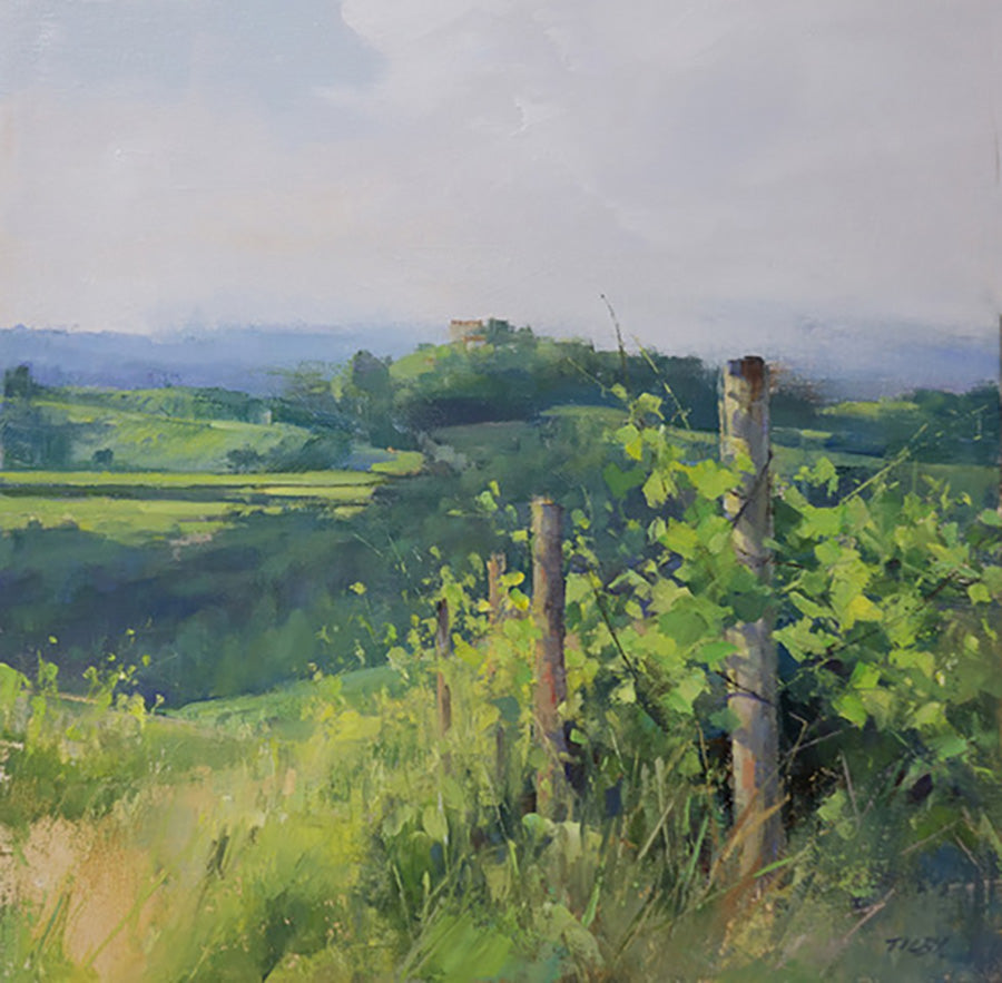 Landscape “A Tuscany Morning” by Deborah Tilby – oil on canvas.