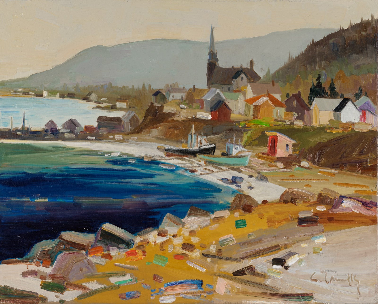 Landscape “Cap Chat” by Louis Tremblay – oil on canvas.