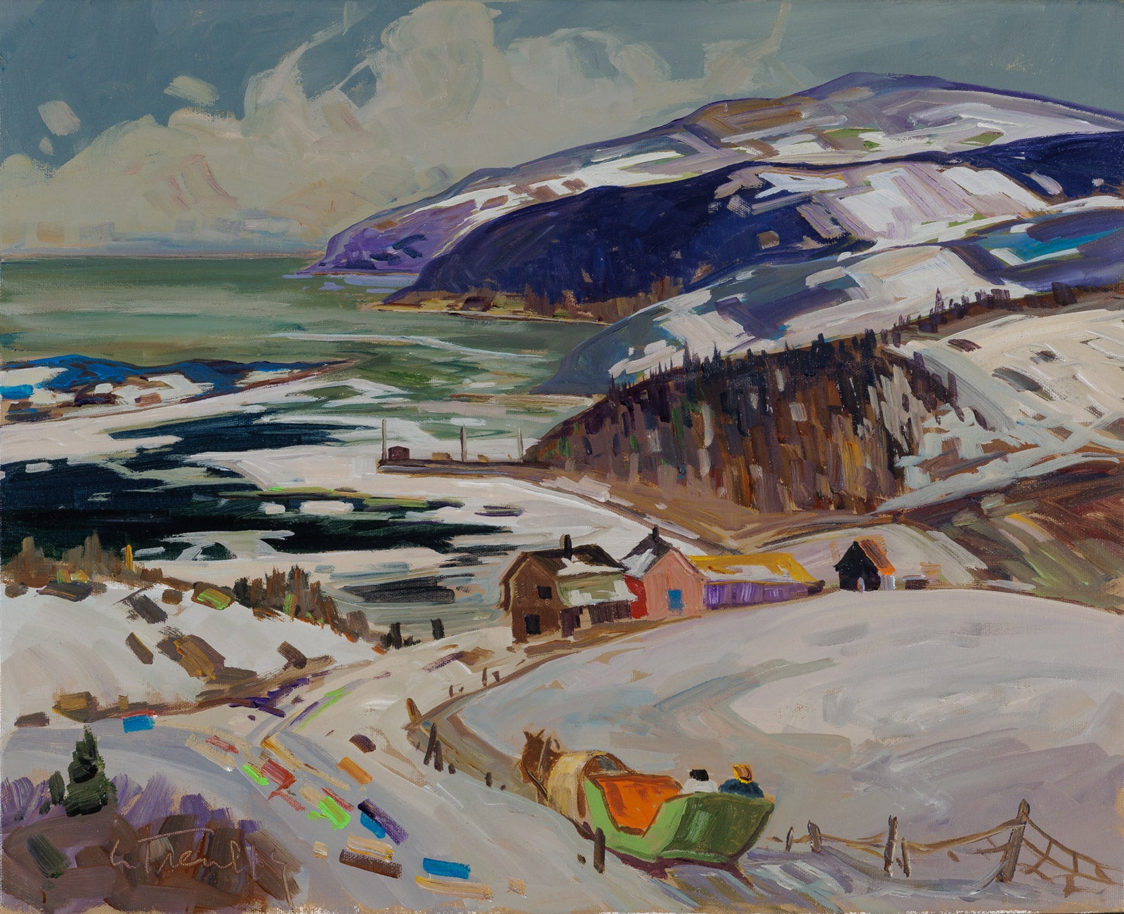 Landscape “Le Neige Les Eboulements” by Louis Tremblay – oil on canvas.