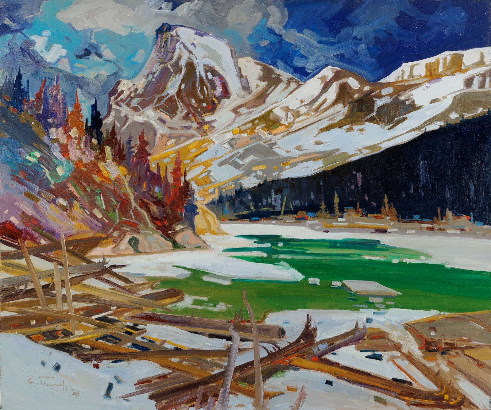 Landscape “Moraine Lake, Banff” by Louis Tremblay – oil on canvas.