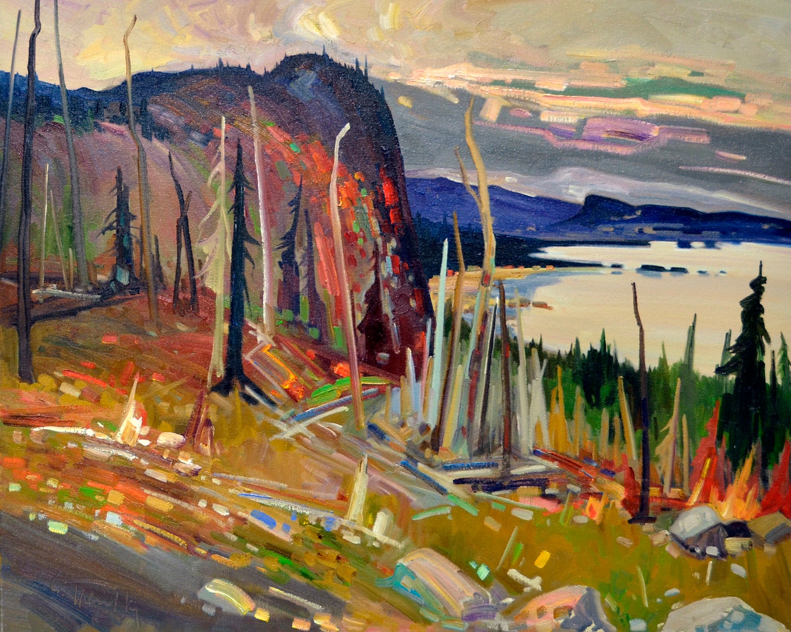 Landscape “Les Mont Otish Baie James” by Louis Tremblay – oil on canvas.