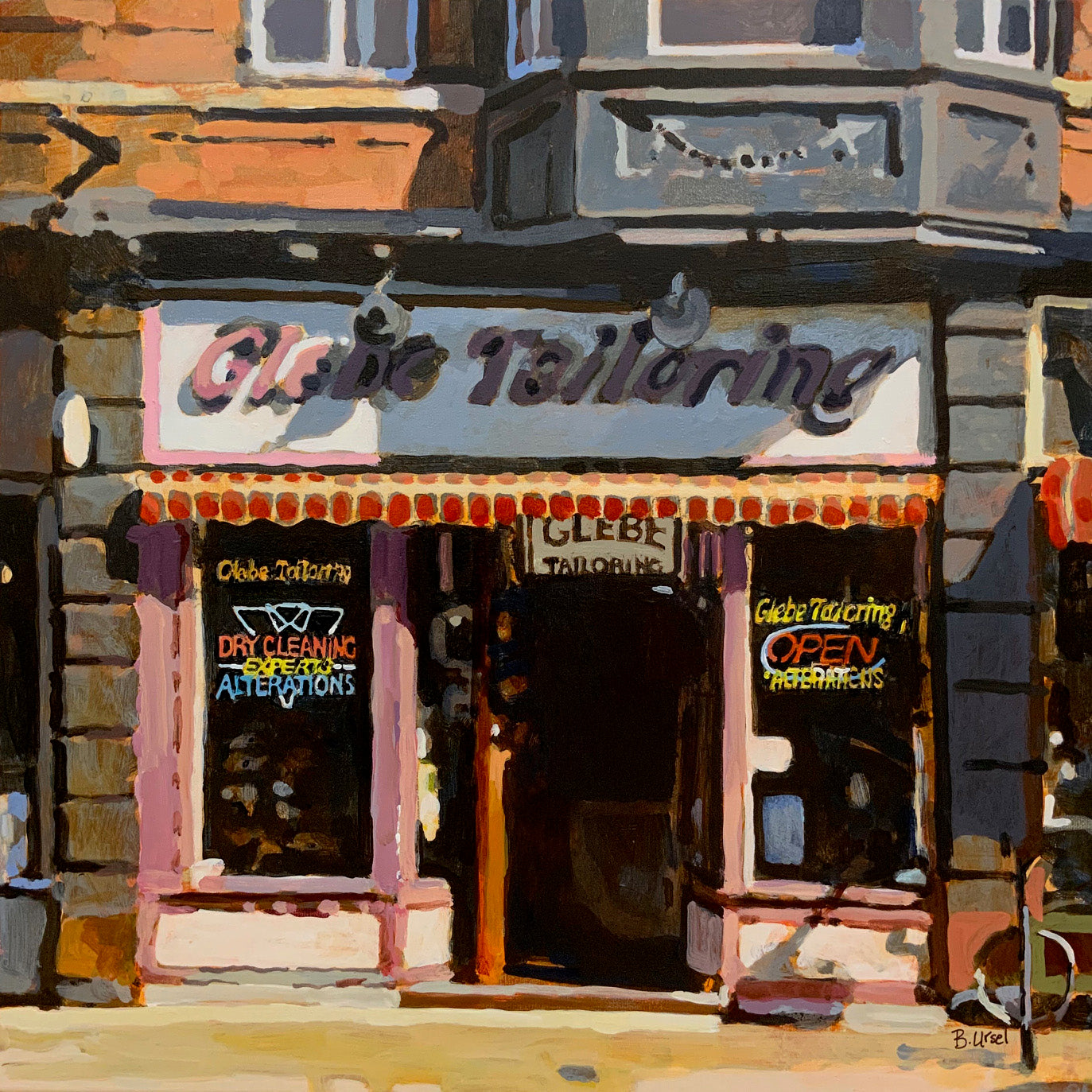 Cityscape “Glebe Tailoring” by Barbara Ursel – acrylic on canvas.