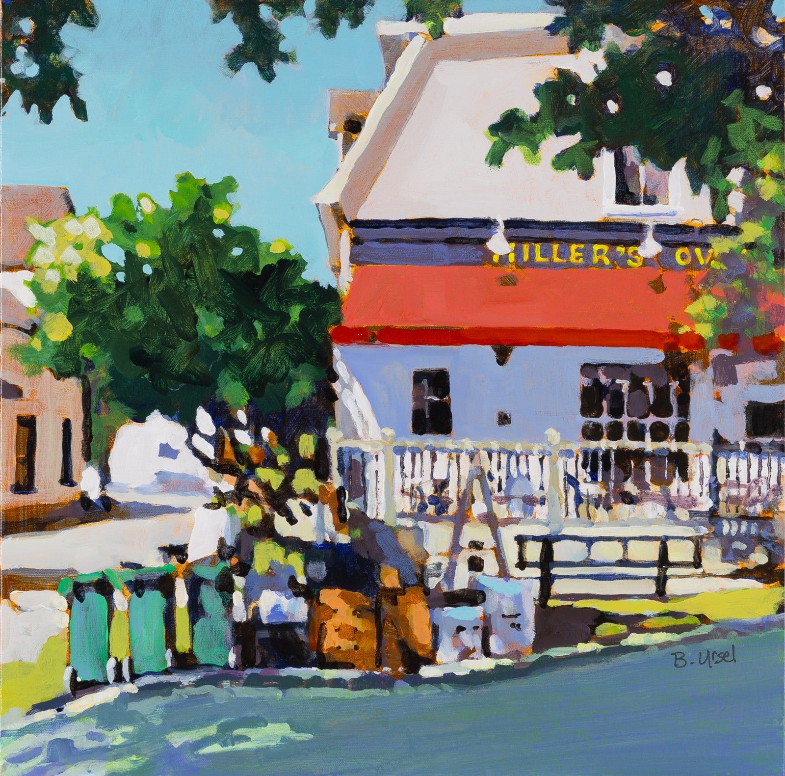 Cityscape “Miller's Oven, Manotick” by Barbara Ursel – acrylic on canvas.