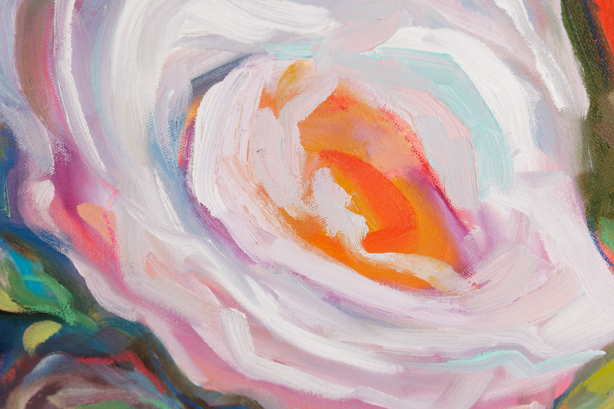 Vanessa Drew, "Making Arrangements," detail 3, oil on canvas