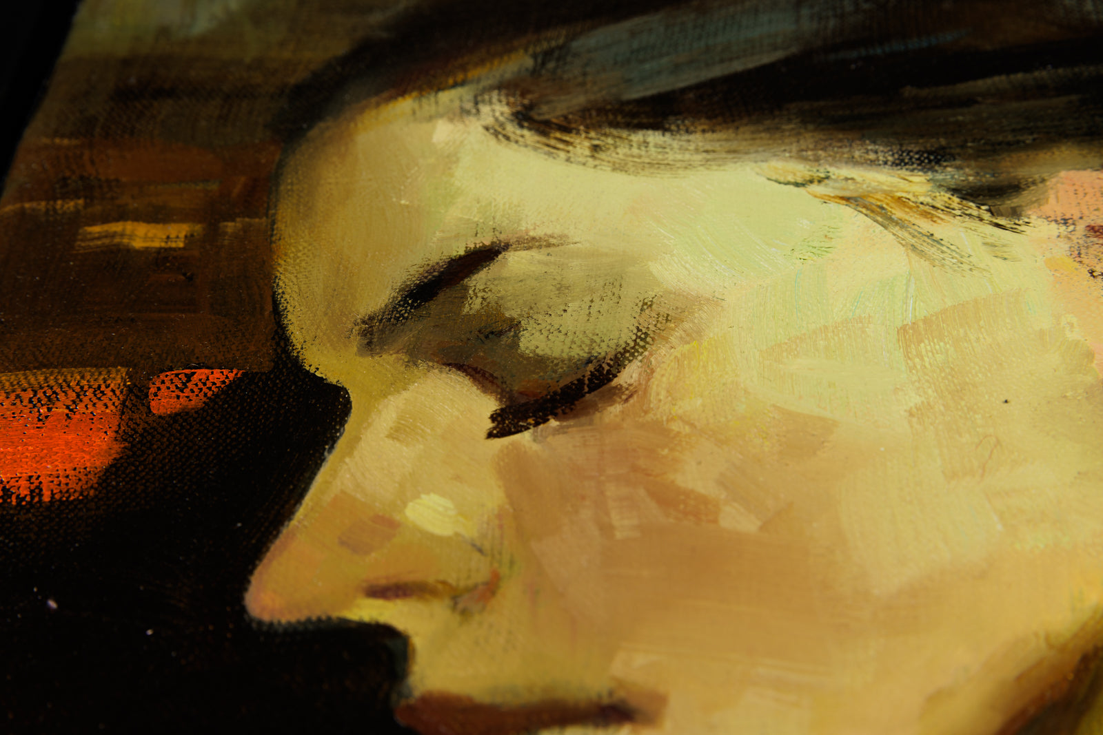 Vitaly Gunaza, "Wake Up In A Dream," detail view, oil on canvas
