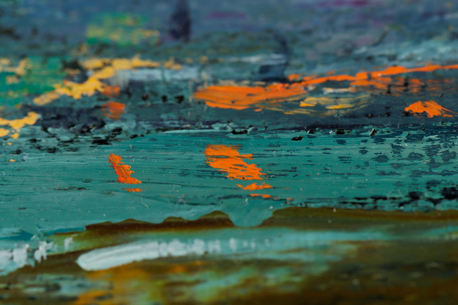 Vitaly Gunaza, "Why Are You Here?," detail view, oil on mounted linen