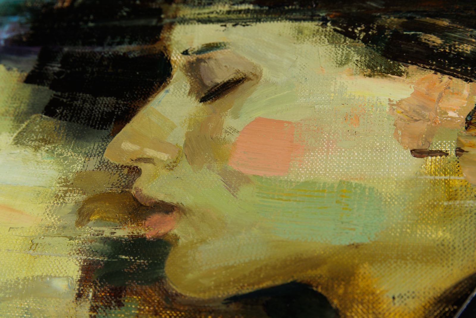 Vitaly Gunaza, "A Dream Within A Dream," detail view, oil on canvas
