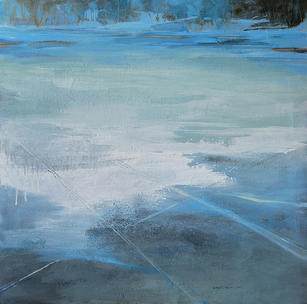 Landscape “While The Stars Are In The Skies” by Carol Westcott – acrylic on panel.