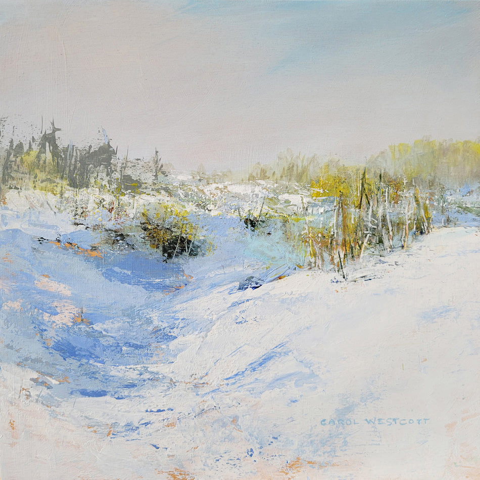 Landscape “Vestiges” by Carol Westcott – acrylic on panel.