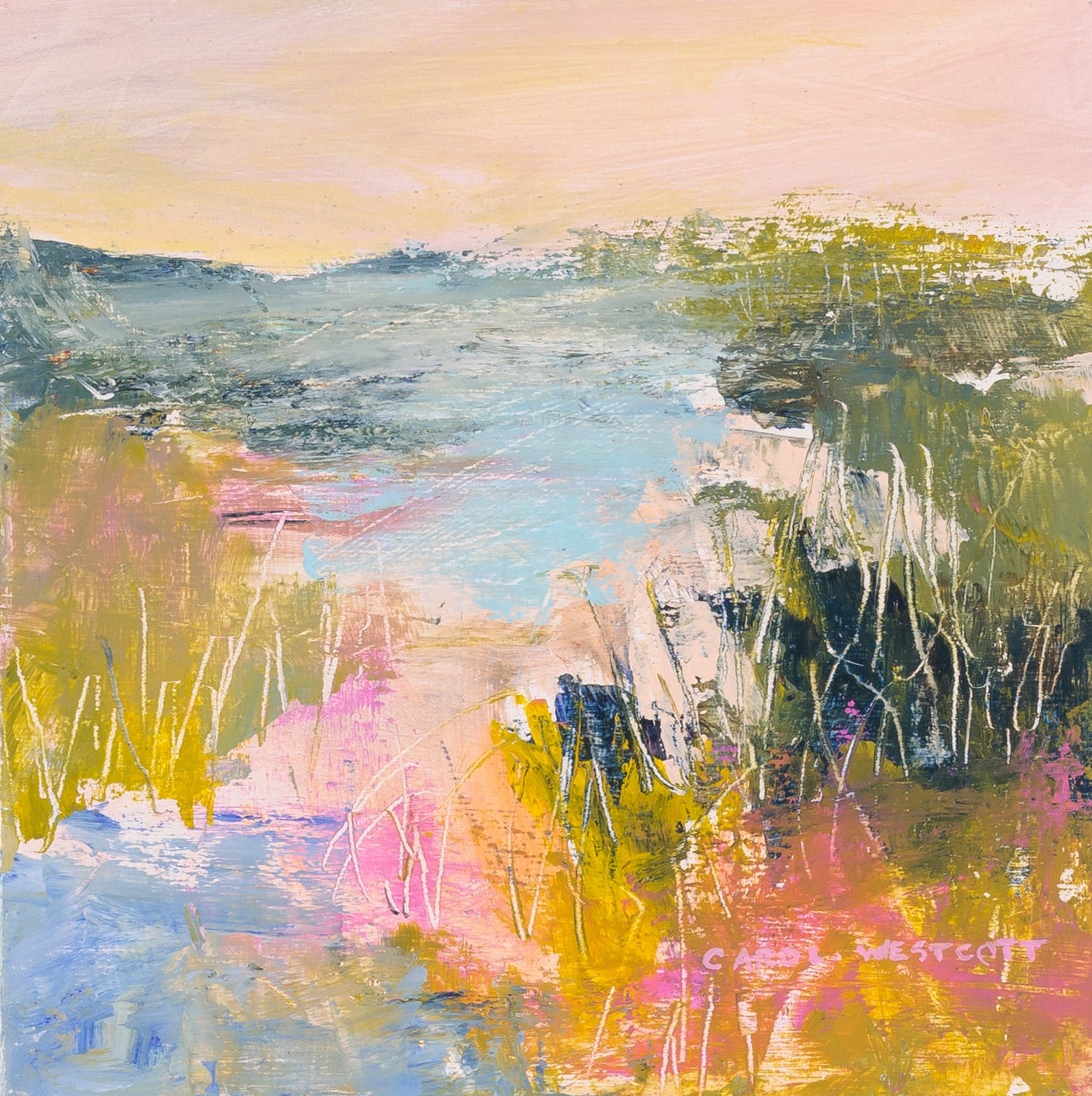 Landscape “The Dunes” by Carol Westcott – acrylic on panel.