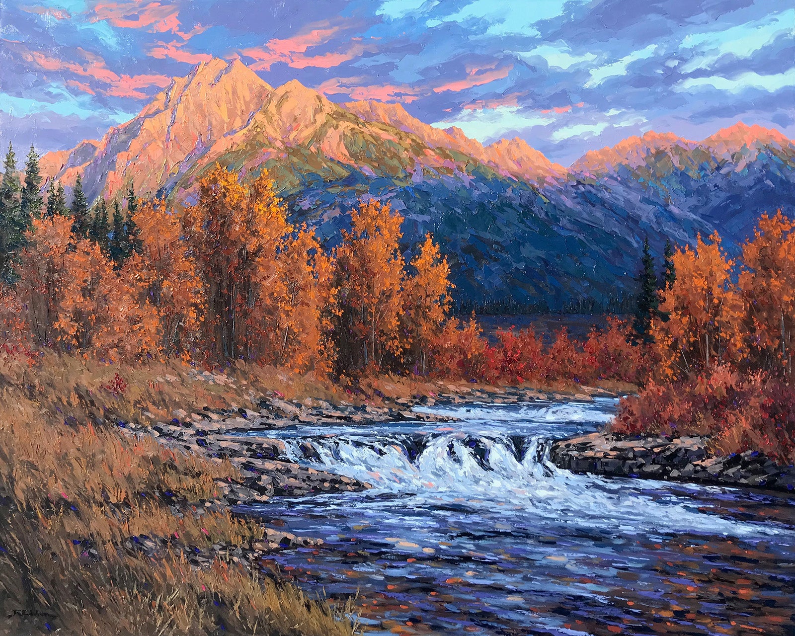 Landscape “Sundown- Ya Ha Tinda Valley” by Robert E. Wood – oil on canvas.