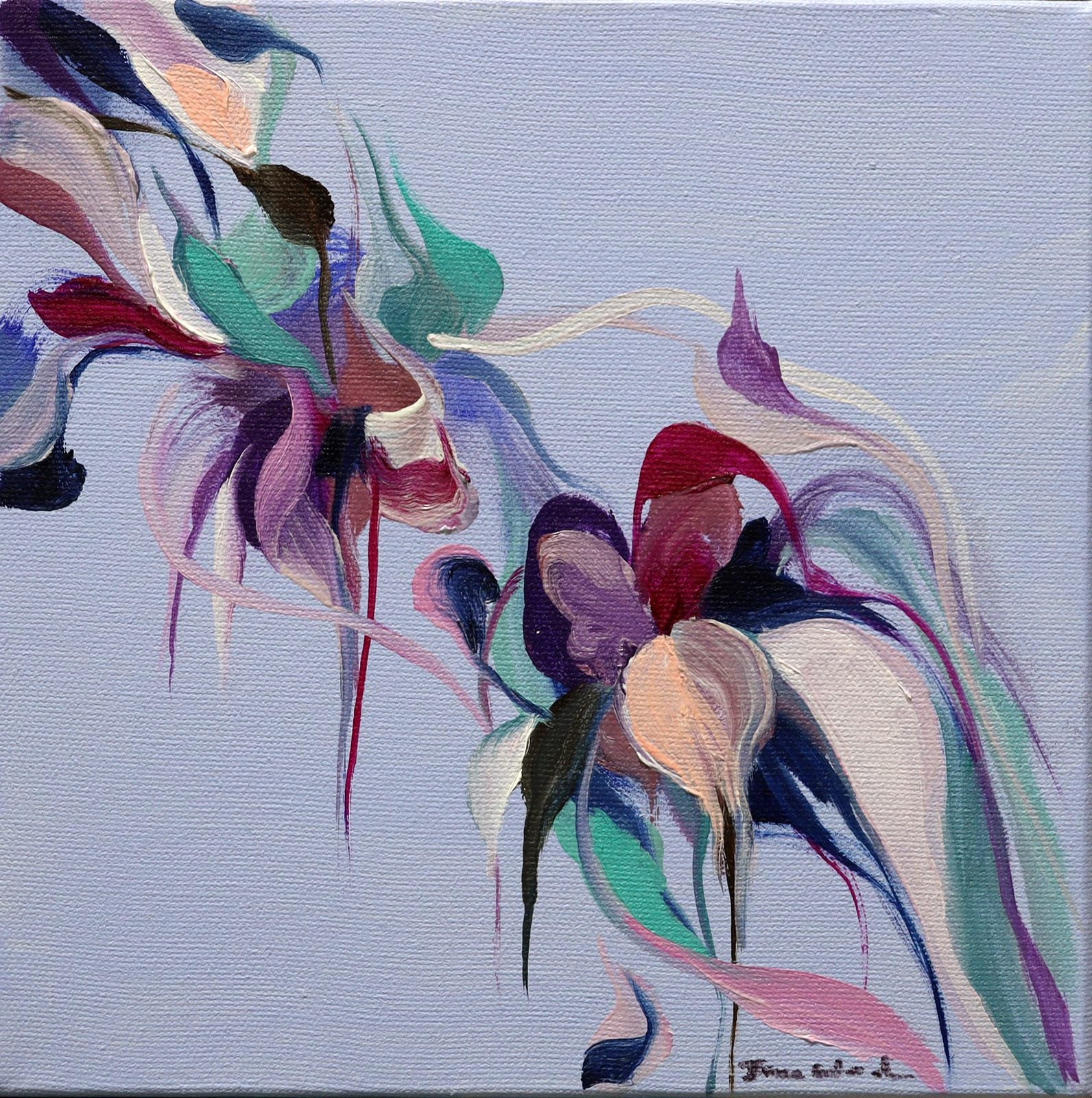 Abstracts “London Fog” by Laura Wood – mixed media on canvas.