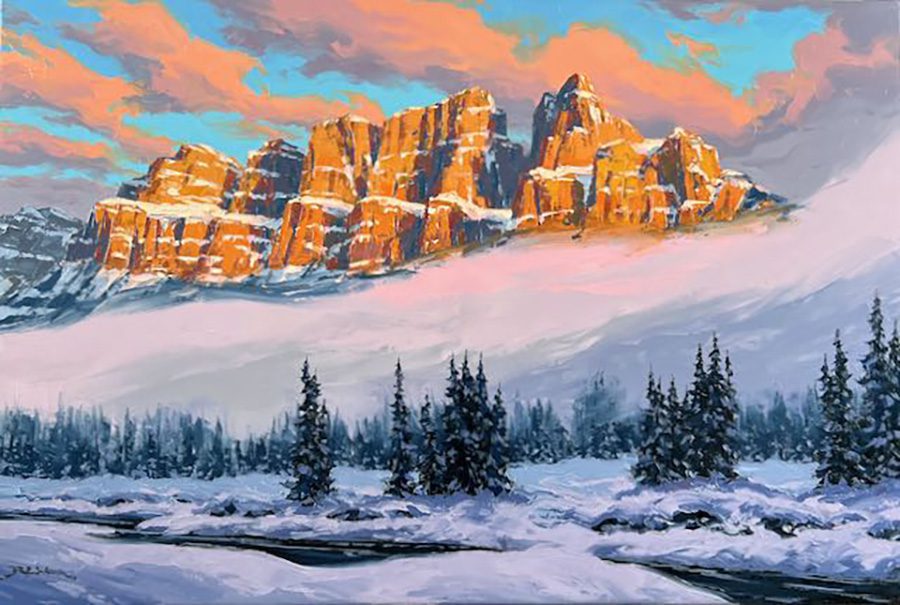 Landscape “Sunrise Mist” by Robert E. Wood – oil on canvas.