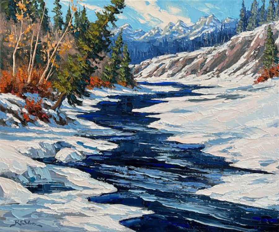 Landscape “Ghost River Ice” by Robert E. Wood – oil on canvas.