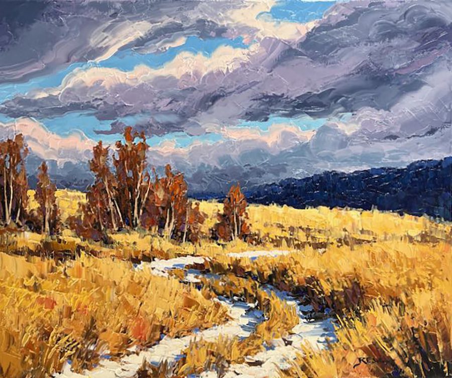 Landscape “Down The Road” by Robert E. Wood – oil on canvas.