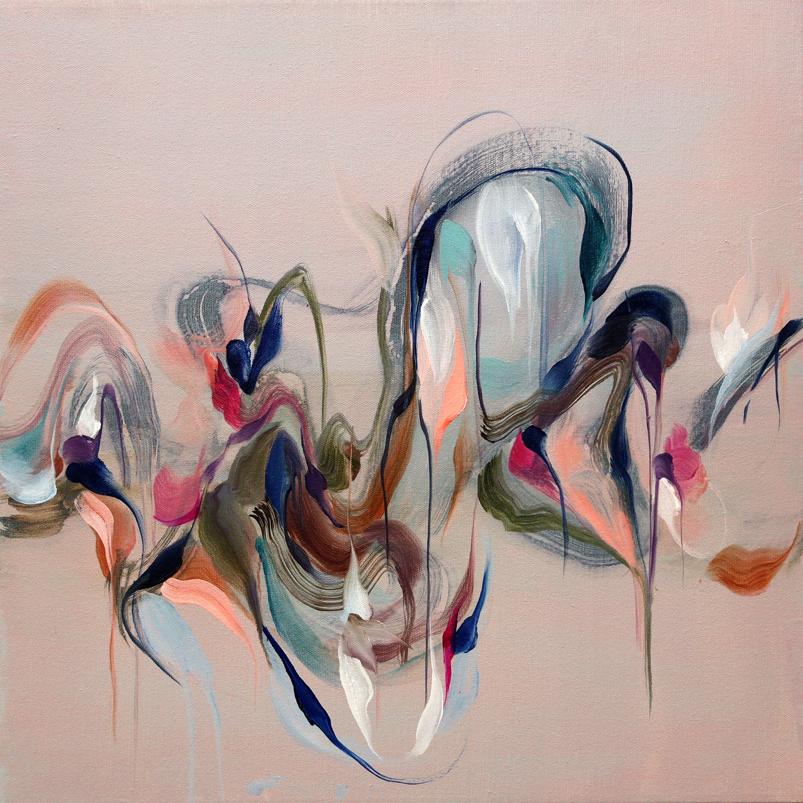 Abstracts “Adrift” by Laura Wood – mixed media on canvas.