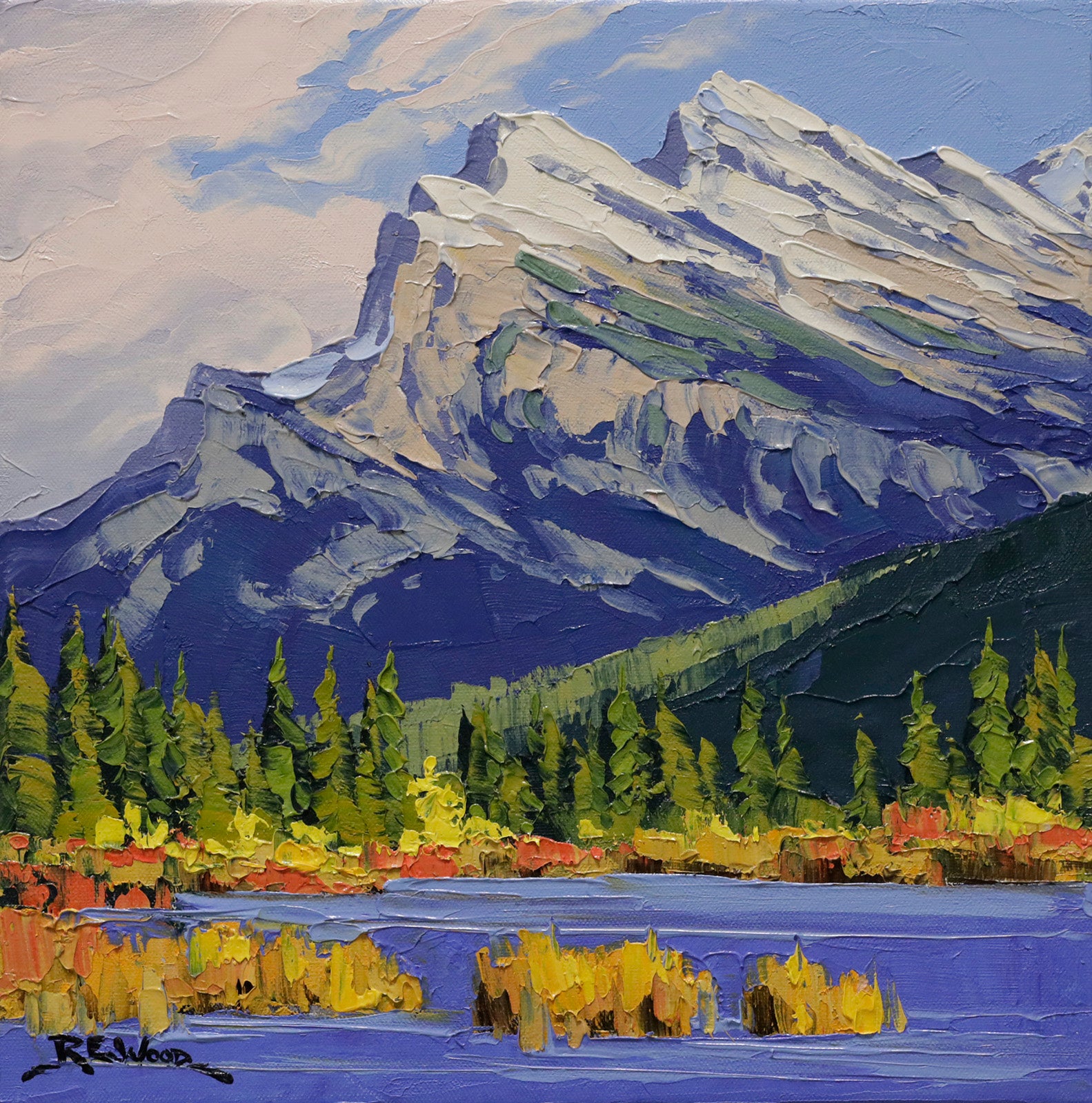 Landscape “Autumn Below Mount Rundle” by Robert E. Wood – oil on canvas.