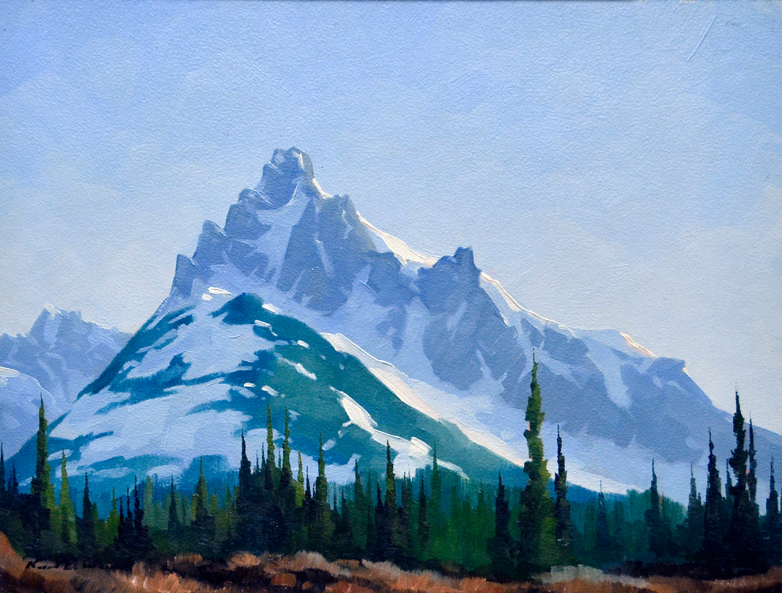 Landscape “Peyton Peak” by Karl E. Wood – oil on panel.