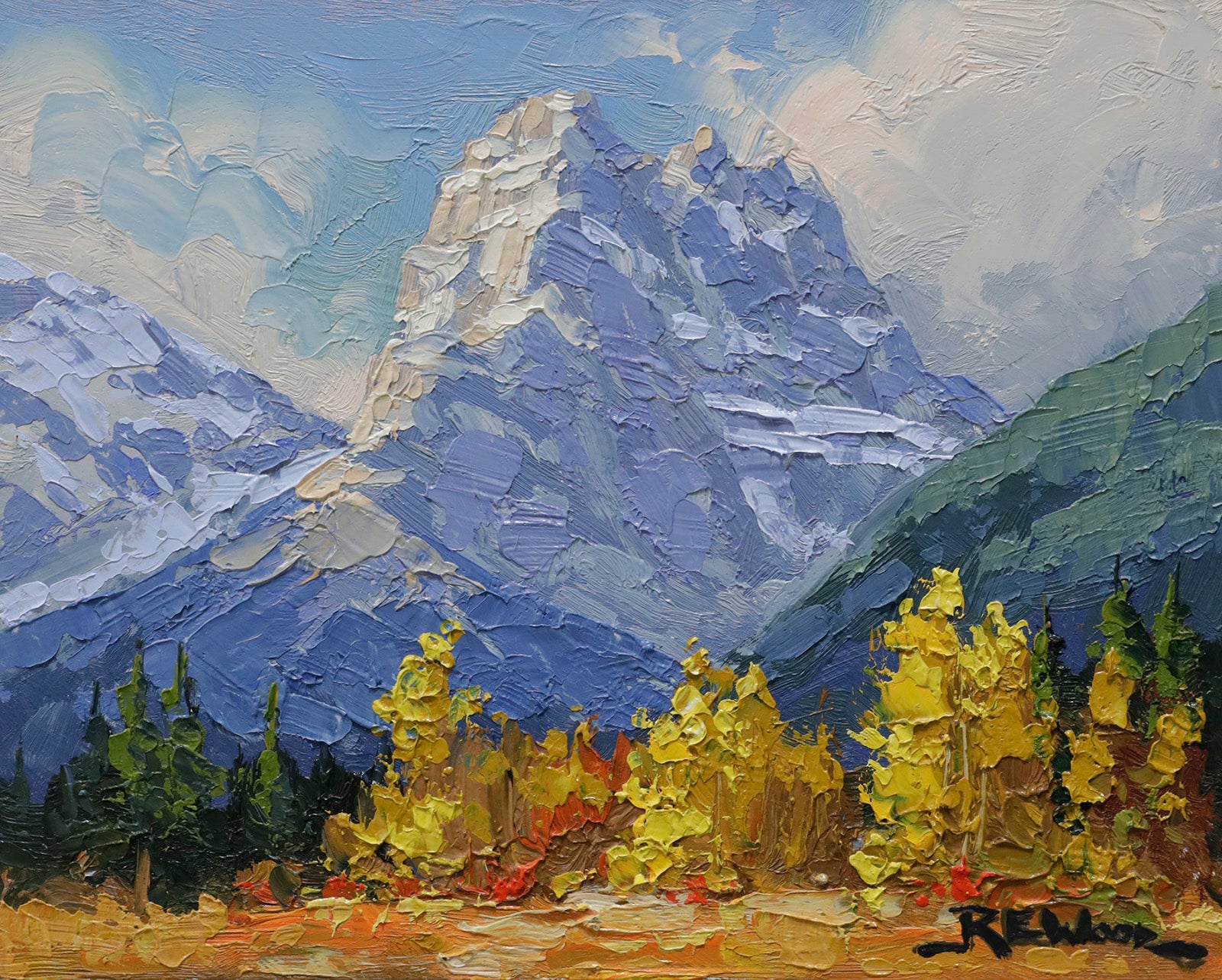 Landscape “Blaze Of Autumn” by Robert E. Wood – oil on board.