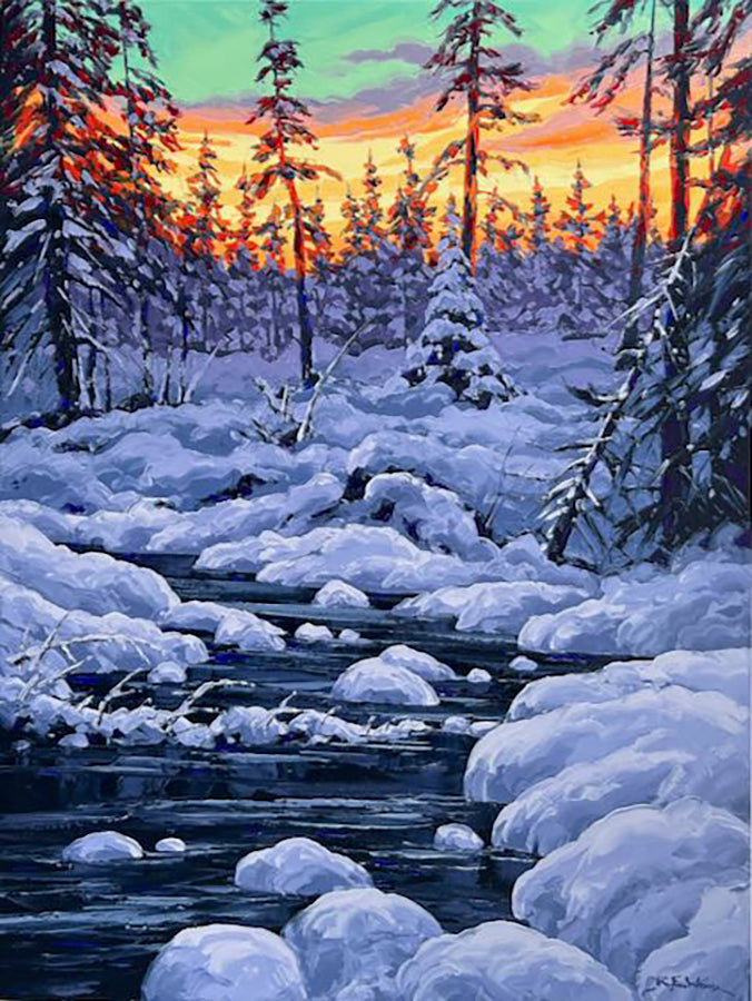 Landscape “Winter Dawn” by Robert E. Wood – oil on canvas.