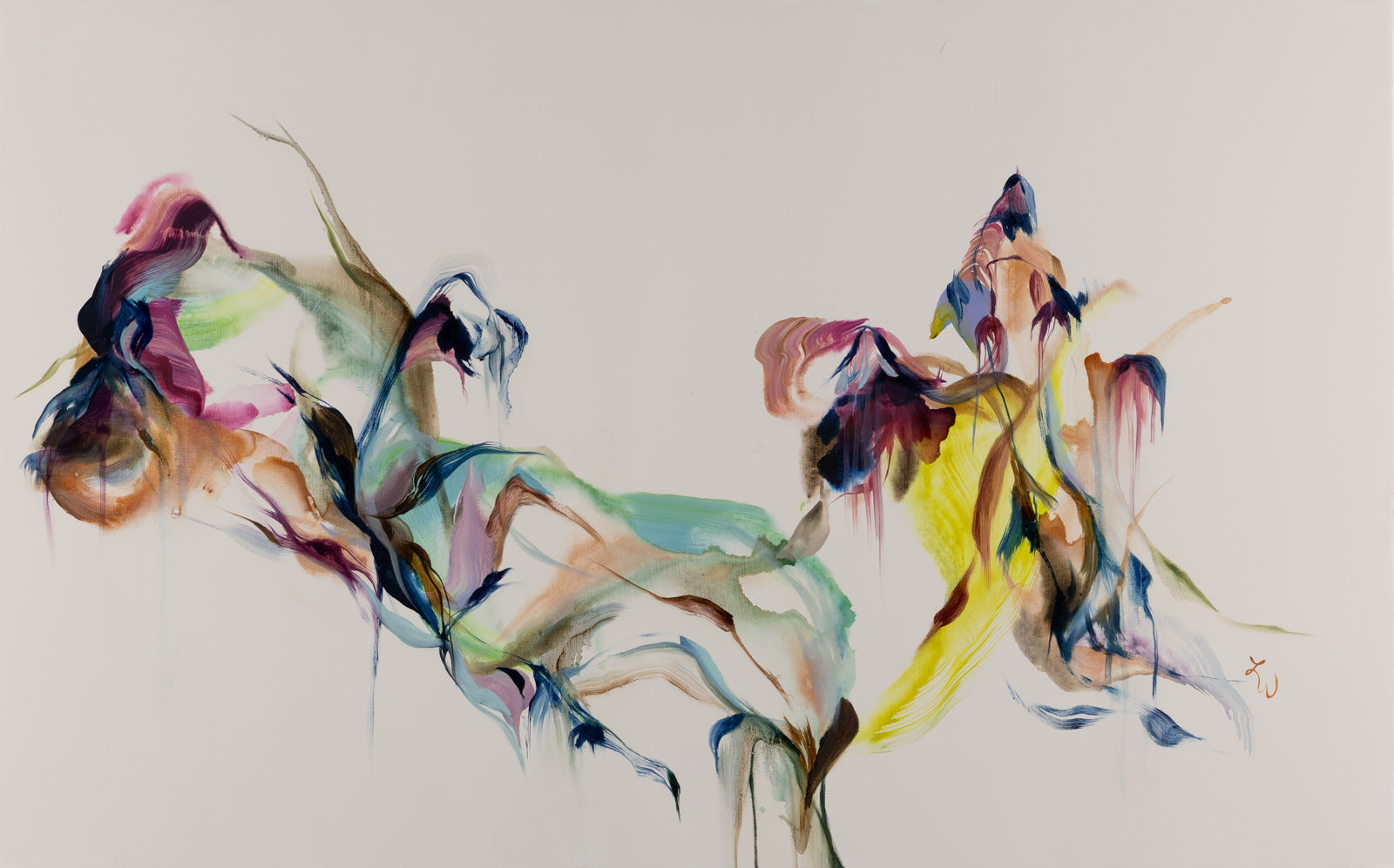 Abstracts “In Silk & Light” by Laura Wood – mixed media on canvas.