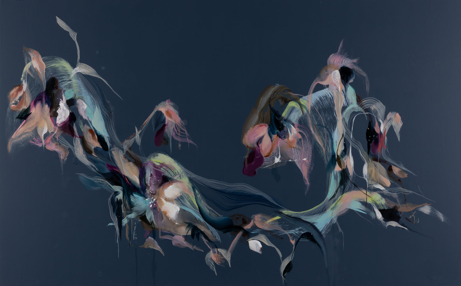 Abstracts “Nocturnes Garland” by Laura Wood – mixed media on canvas.