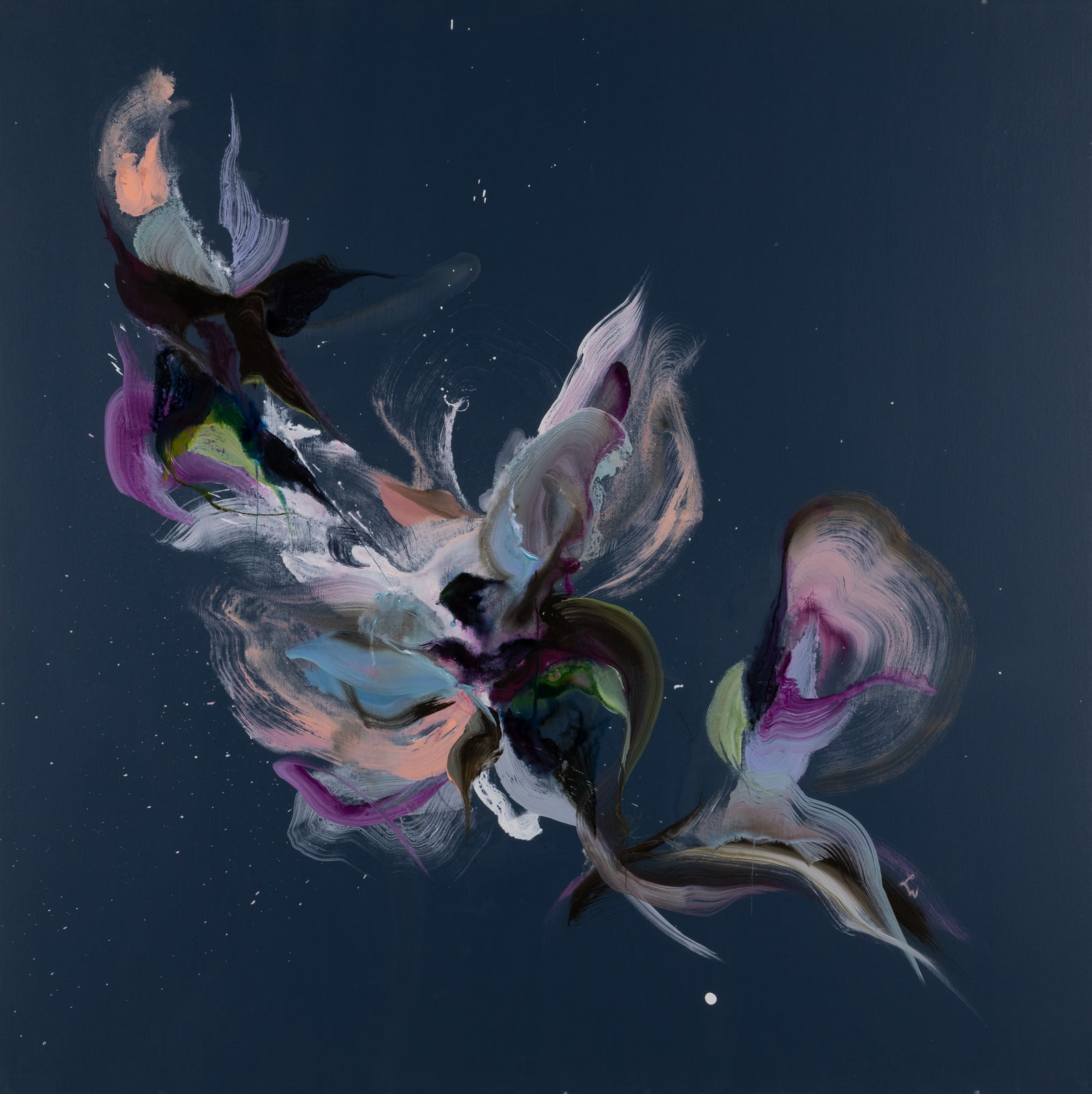 Abstracts “Bright Star” by Laura Wood – mixed media on canvas.