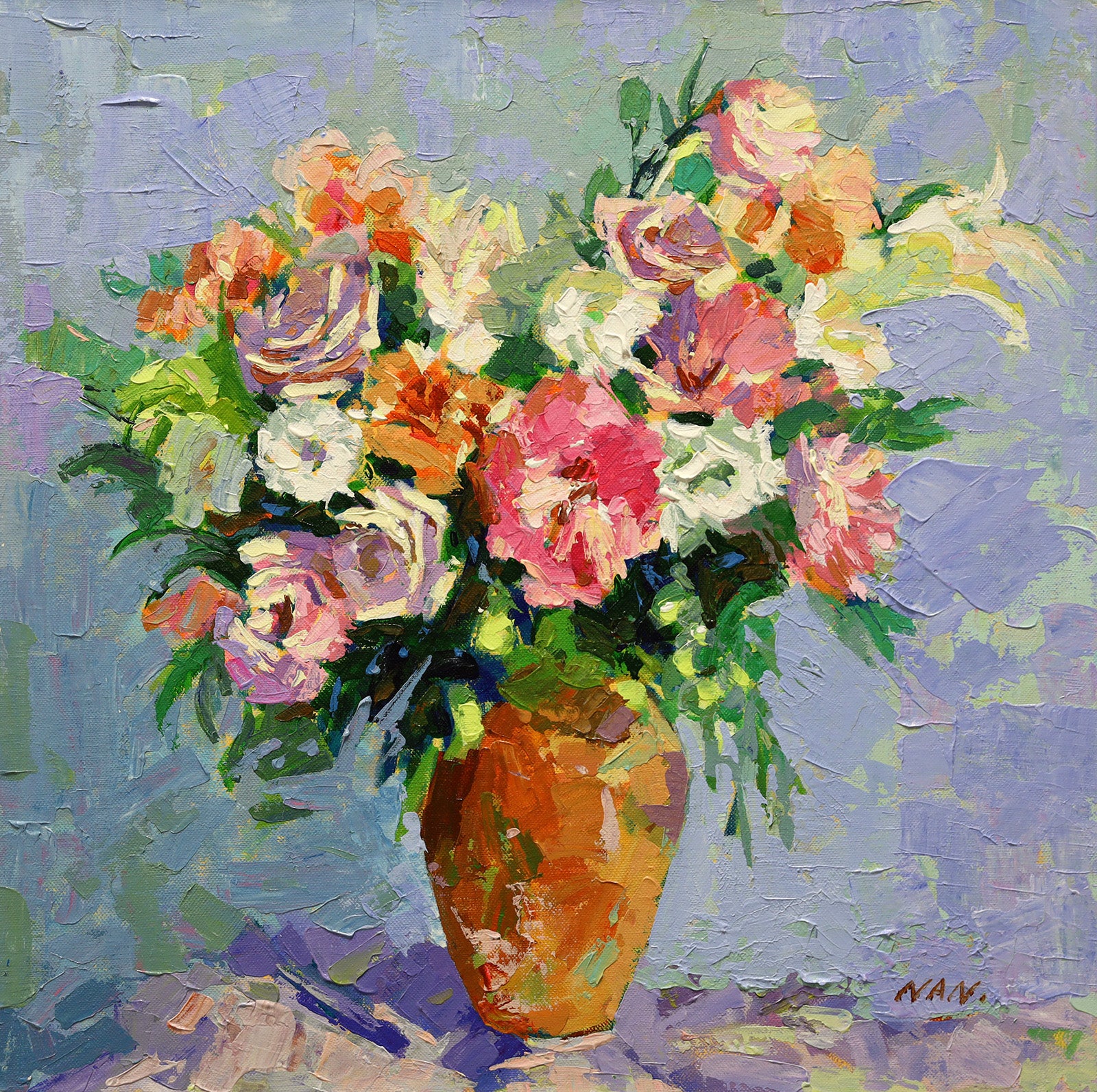 Floral “Beautiful Season” by Nan Zhang – acrylic on canvas.