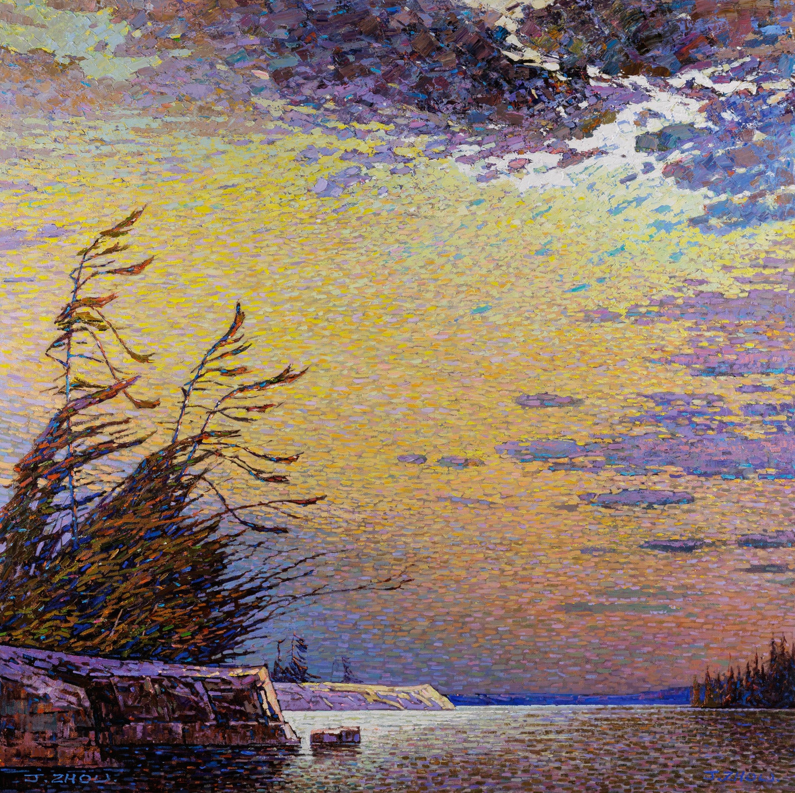 Bathed In Moonlight By Jack Zhou - Oil on Canvas