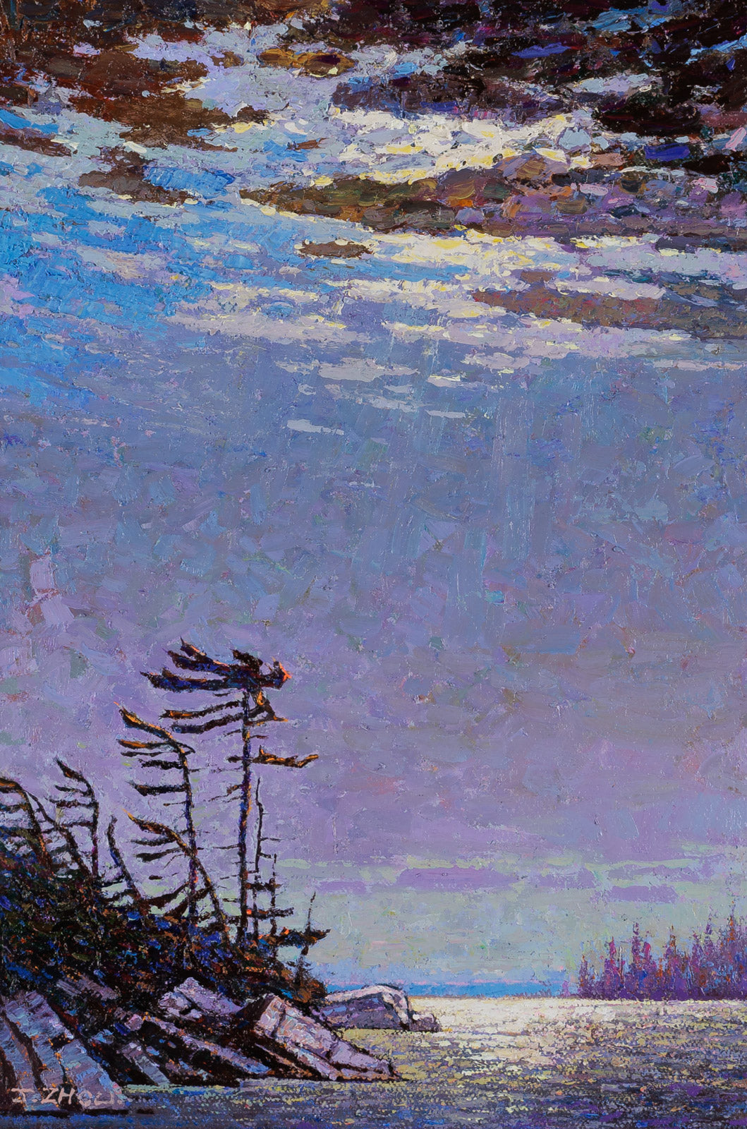 Moonlit Lake Shore